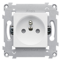 Prise de courant 2P + T Alva�s-blanc