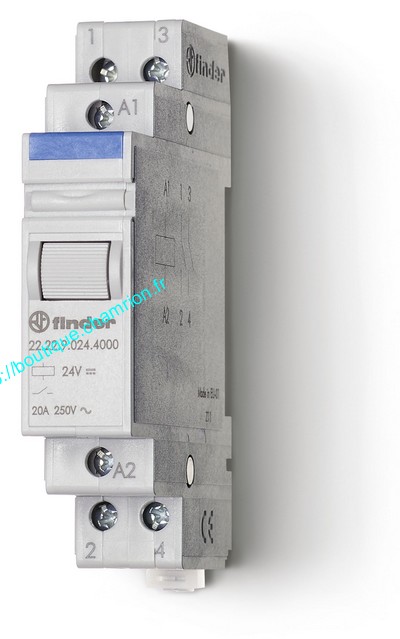 Relais Modulaire 24VAC 2 contact � fermeture 20A