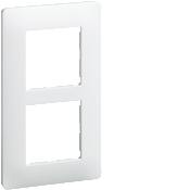Plaque 2 postes verticale entraxe 57 mm blanc - Essensya