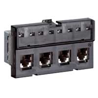 Bloc 4 connecteurs RJ 45 - Cat.6 - FTP - pour panneau 19"