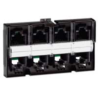 Bloc r�partiteur t�l�phone - 8 sorties RJ 45 -pour coffret m�dia
